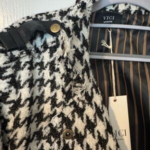 VICI Black and White Houndstooth Jacket